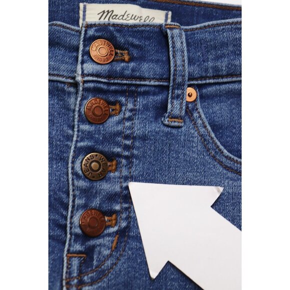 Madewell 9" Mid-Rise Skinny Crop Jeans Sz 23 Button-Front Tencel Denim Edition - Picture 10 of 10